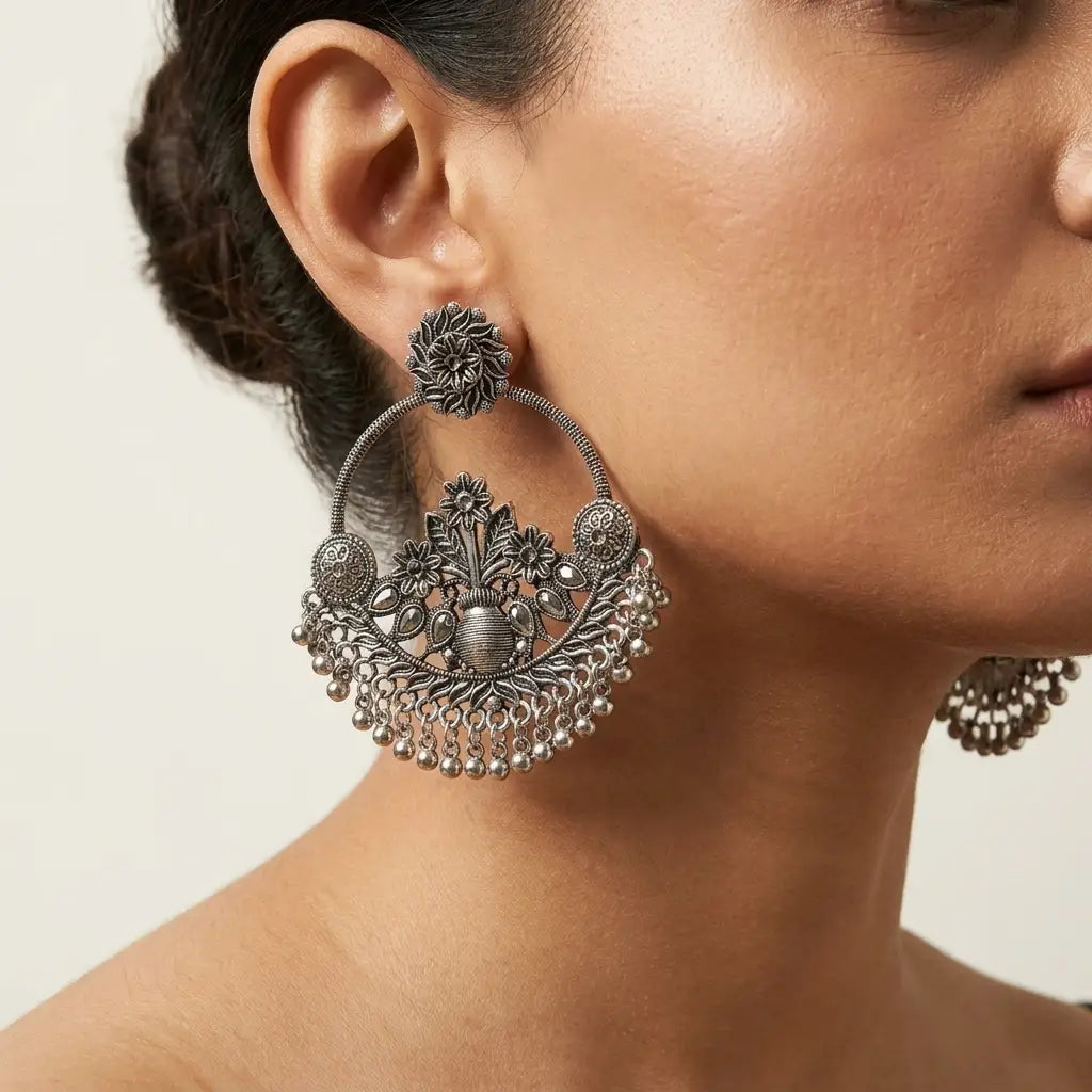 Ornate Silver Earrings