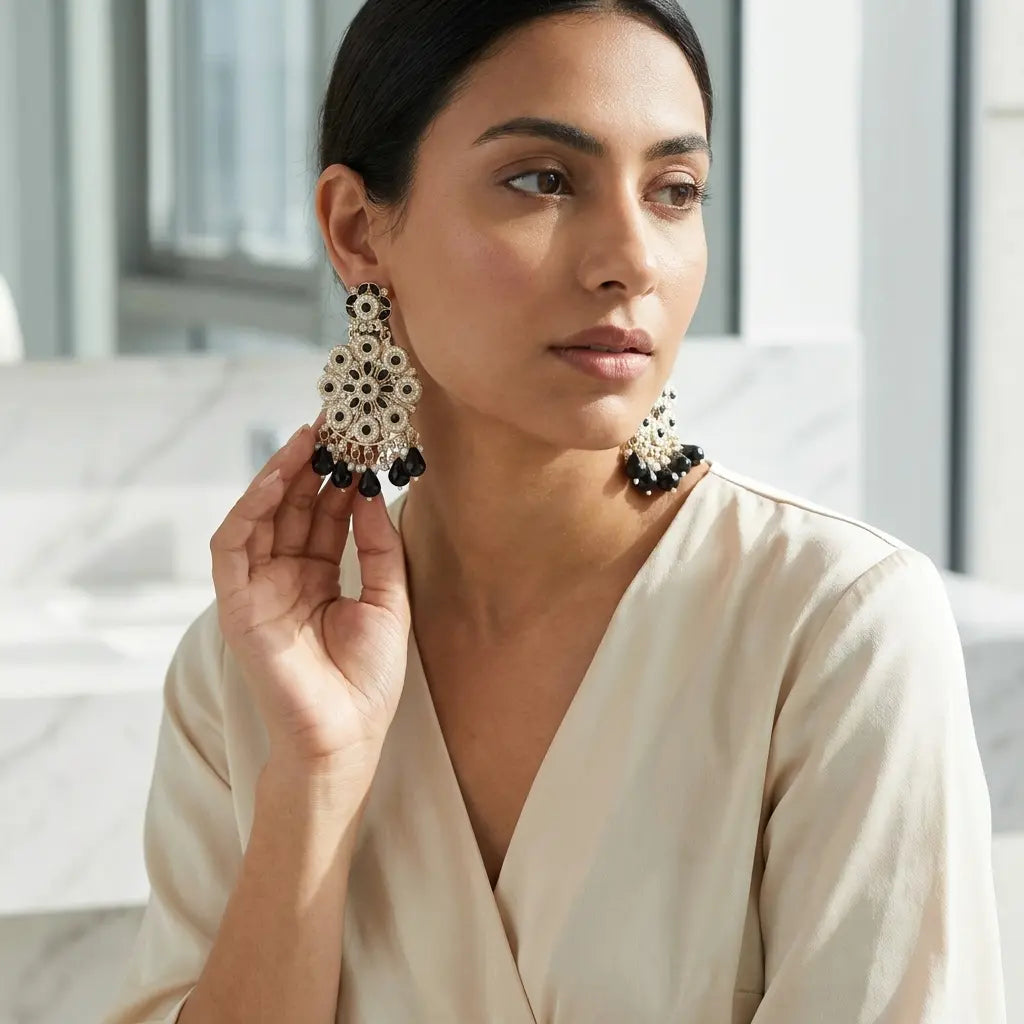 Black Stone Earrings