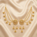 Bahubali Gold Pearl Chain Earrings