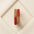 Dual-Tone Crystal 2 Pcs Bangles Set
