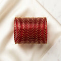 Crimson Studded Chura Set