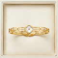 Floral Clover Motif Stainless Steel Bracelet