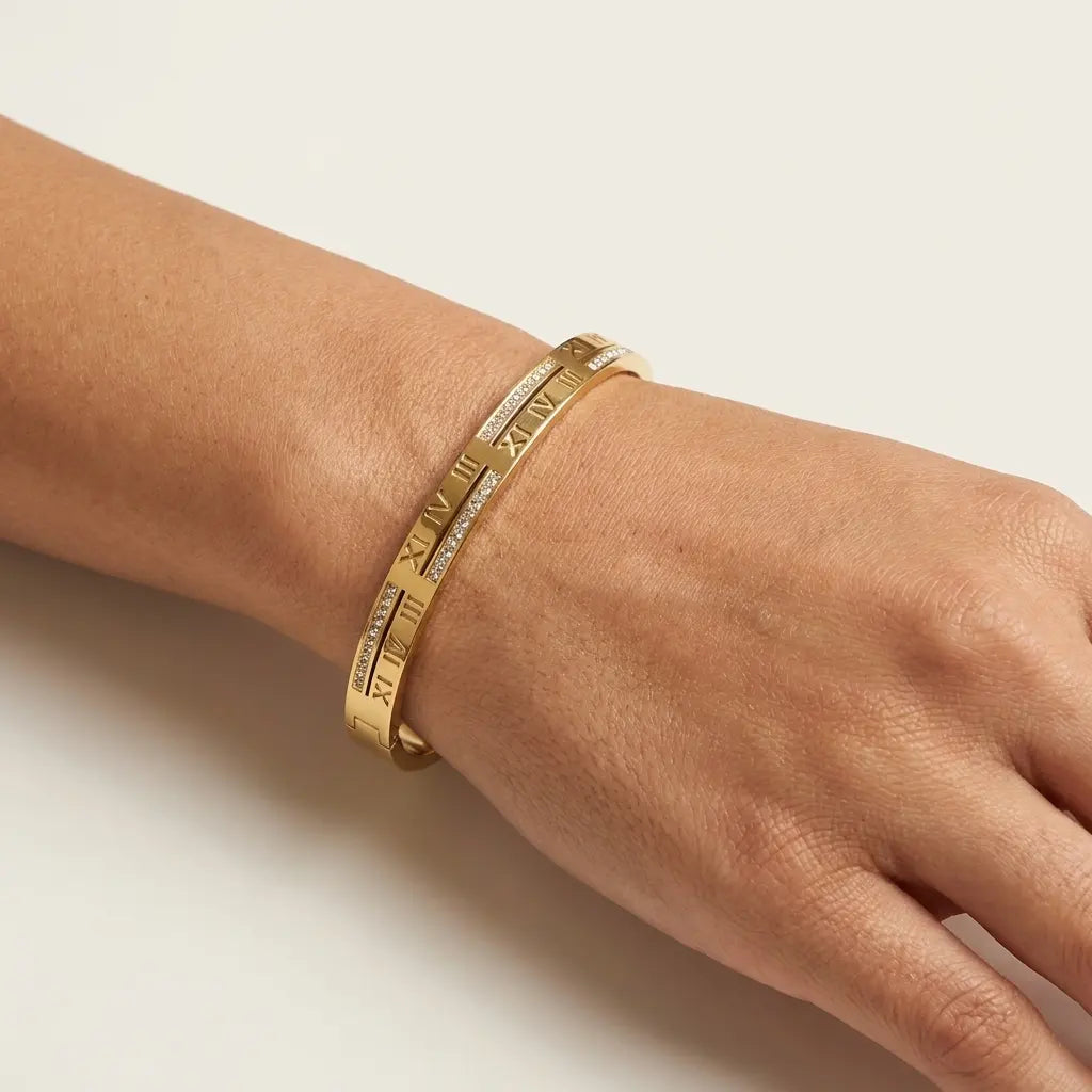 Roman Numeral Stainless Steel Bracelet