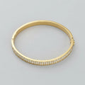 Double-Row Pavé Stainless Steel Bangle