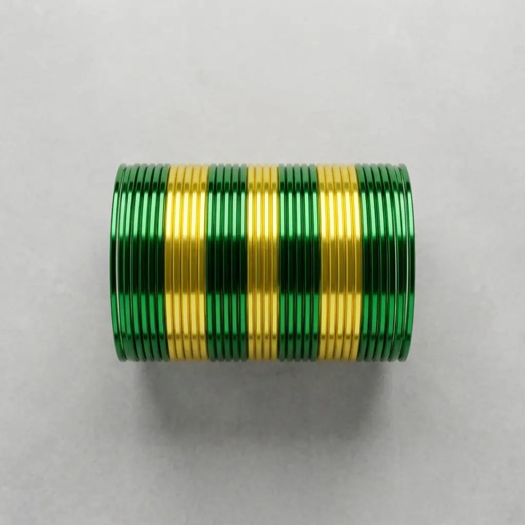 Yellow and Green Chura Set