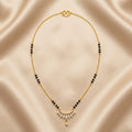 Modern Gold & Black Bead Pendant Mangalsutra