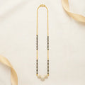 Triple Floral Motif Diamond-Look Mangalsutra