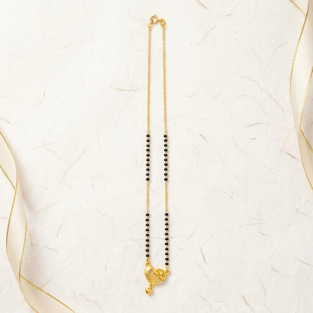 Golden Heart Filigree Mangalsutra