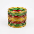 Stunning Green Red & Yellow Bangles Set Accessories