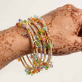 Multicolor Beaded Charm Stacking Bangle Set Accessories