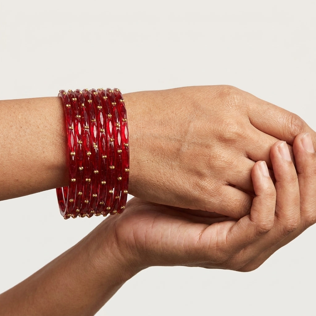 Stunning Red Chura Set Accessories