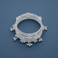 Sterling Silver Multi-Layer Jingle Bangle Set Accessories