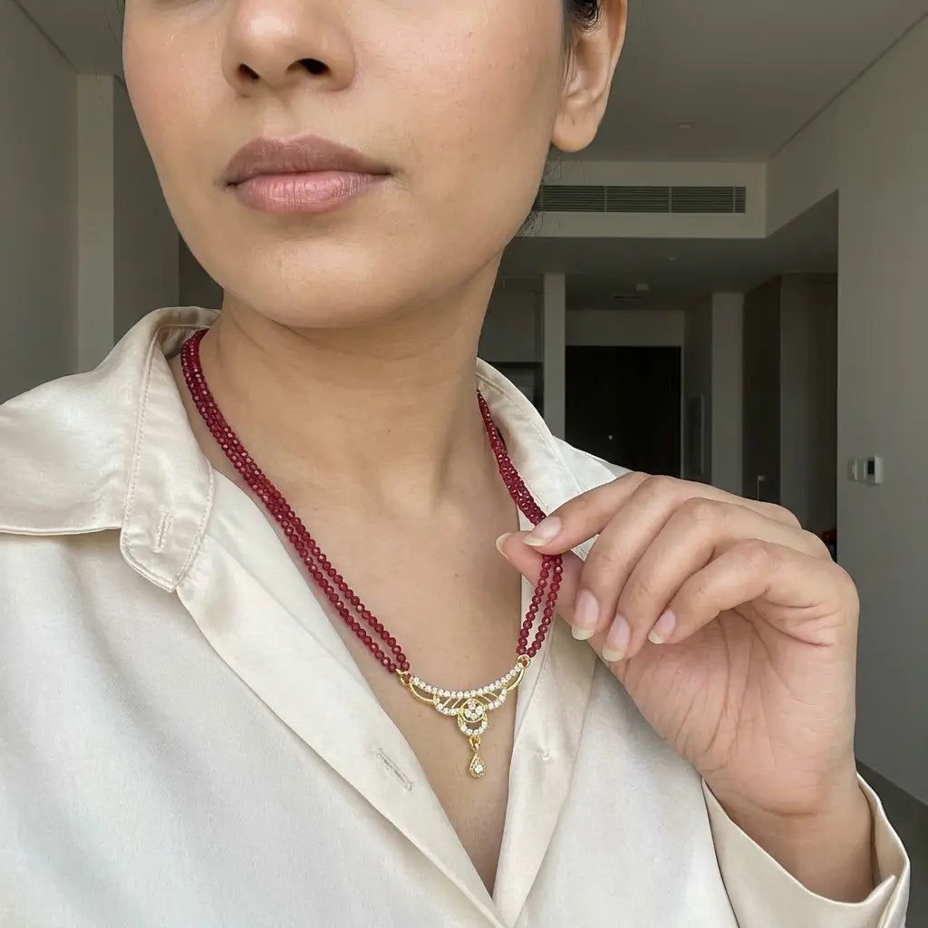 Minimalist Crescent Pendant Mangalsutra