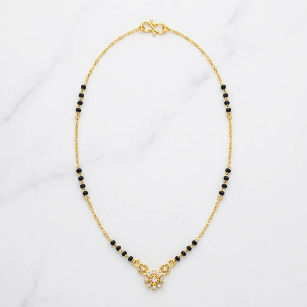 Minimalist Gold and Black Bead Mangalsutra