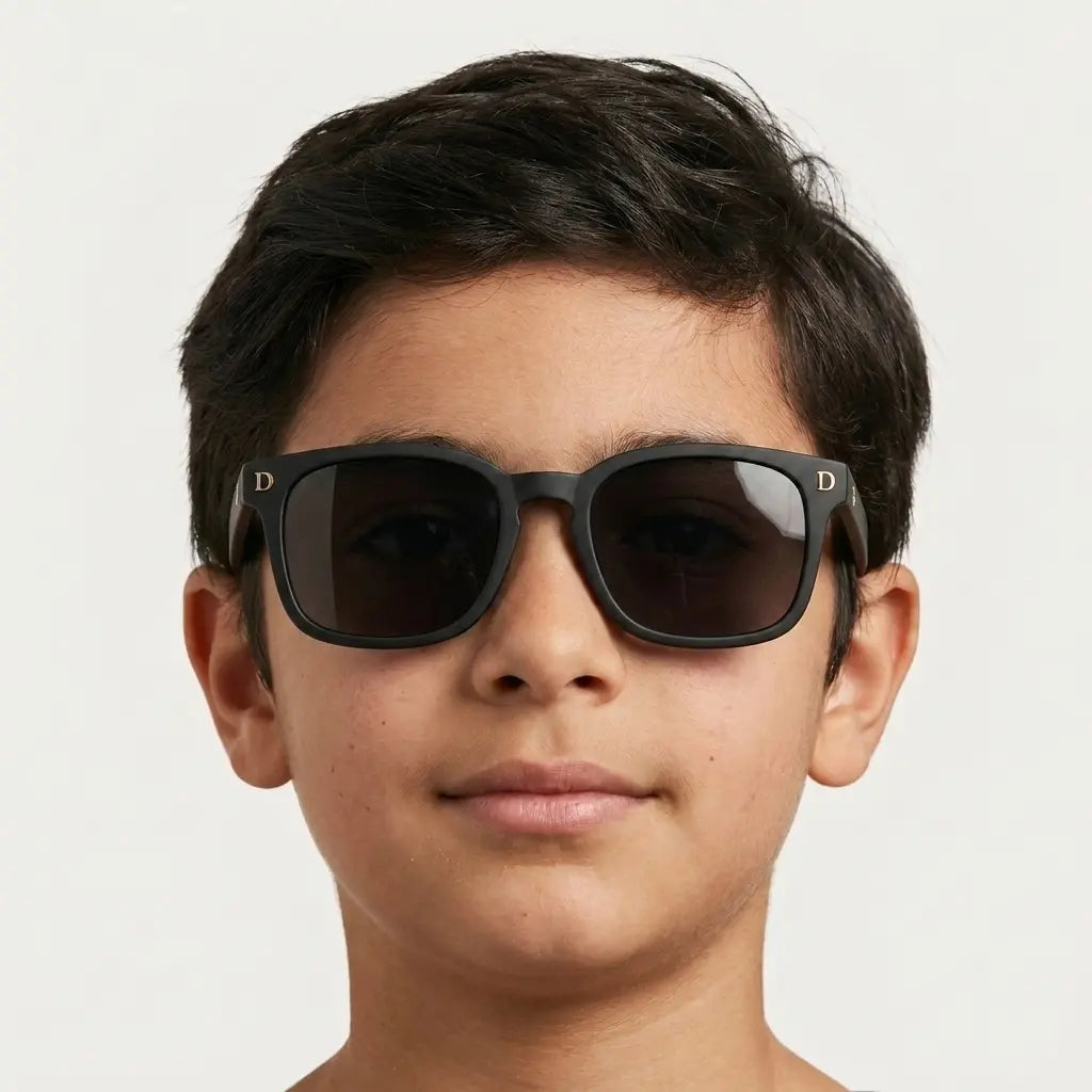Kids Square Decorative Glasses | Fashion Party Photo Props Eyewear for Boys & Girls | Black, Pink & Light Blue | Ages 3–14