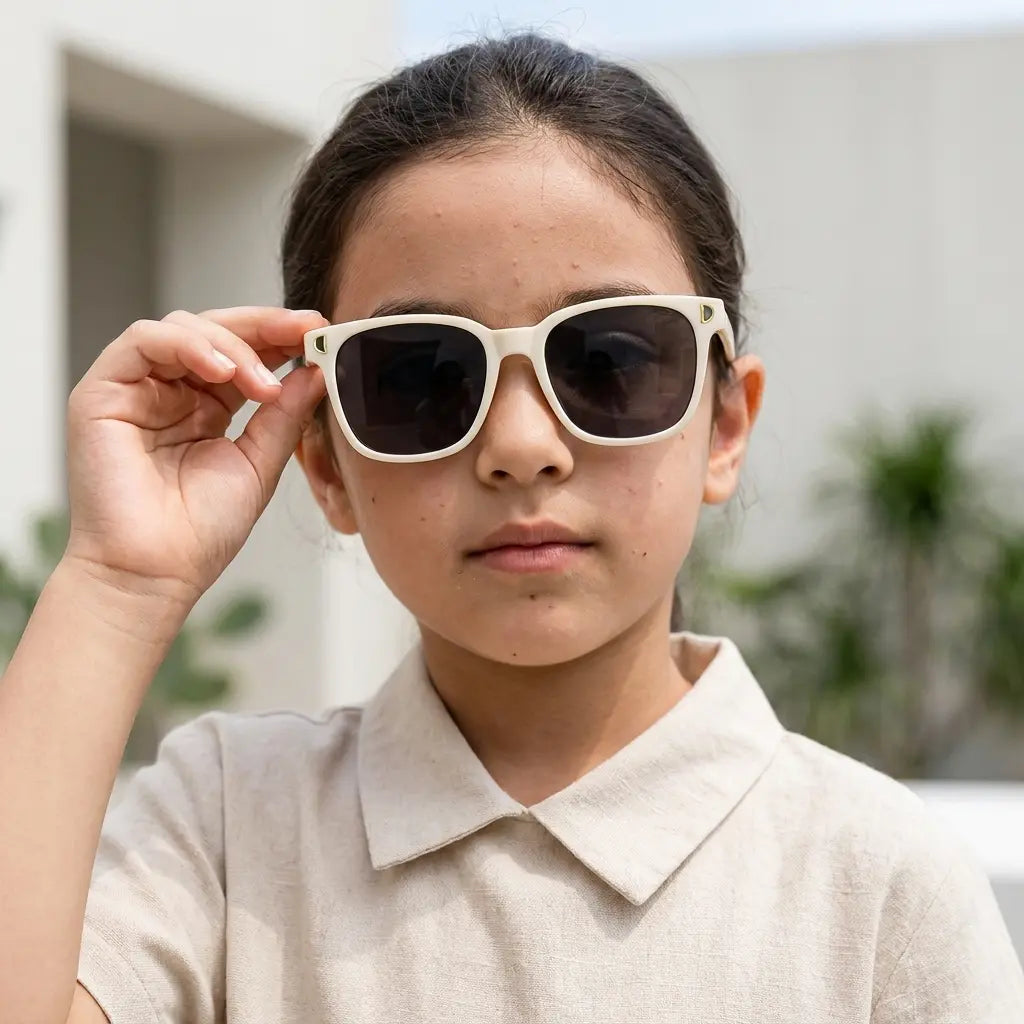Kids Square Decorative Glasses | Fashion Party Photo Props Eyewear for Boys & Girls | Black, Pink & Light Blue | Ages 3–14