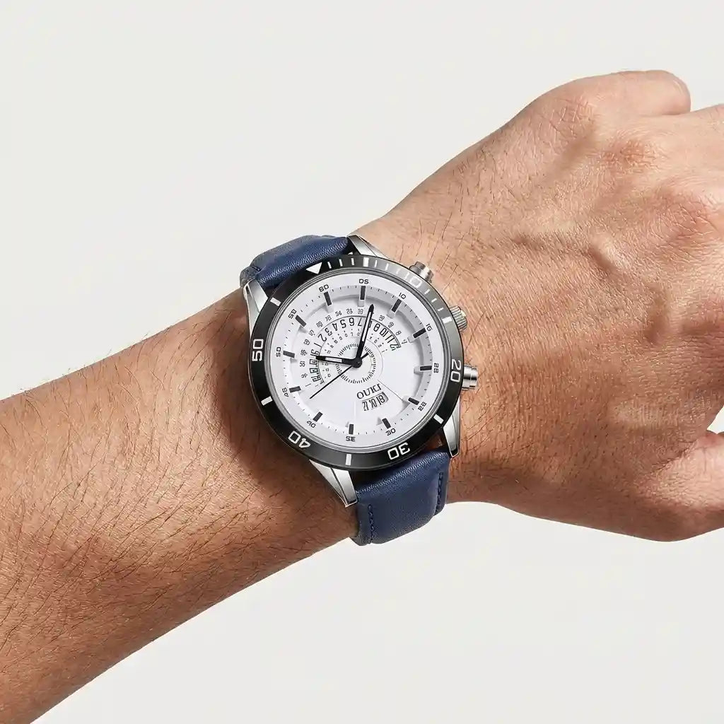 Men's Elegant Quartz Wristwatch | PU Leather Strap | Alloy Case | Casual Business Fashion Watch | Holiday Gift