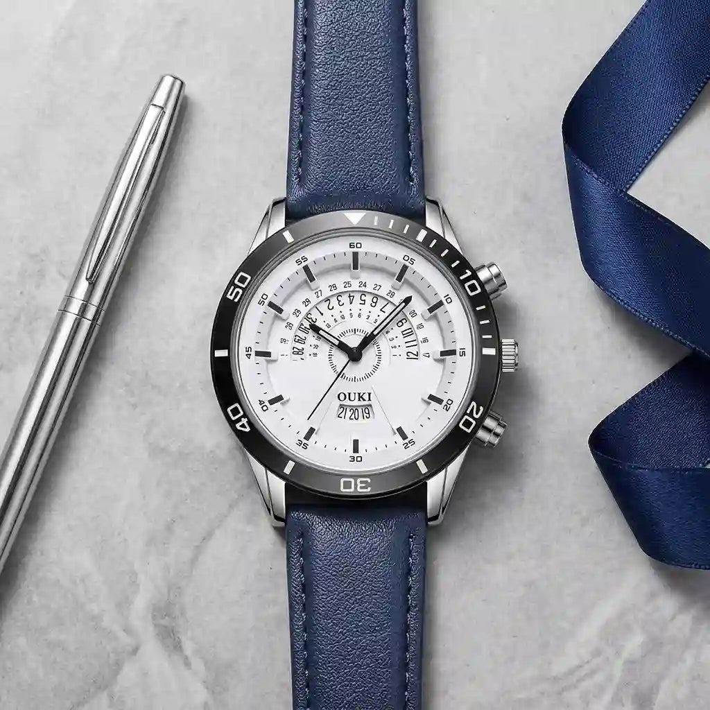 Men's Elegant Quartz Wristwatch | PU Leather Strap | Alloy Case | Casual Business Fashion Watch | Holiday Gift