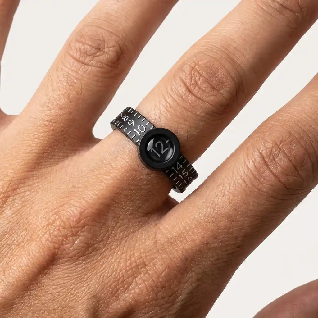 Ring Sizer Measuring Tool | Sizes 1–17 USA | Reusable Finger Size Gauge | Jewelry Sizing Tool | Black