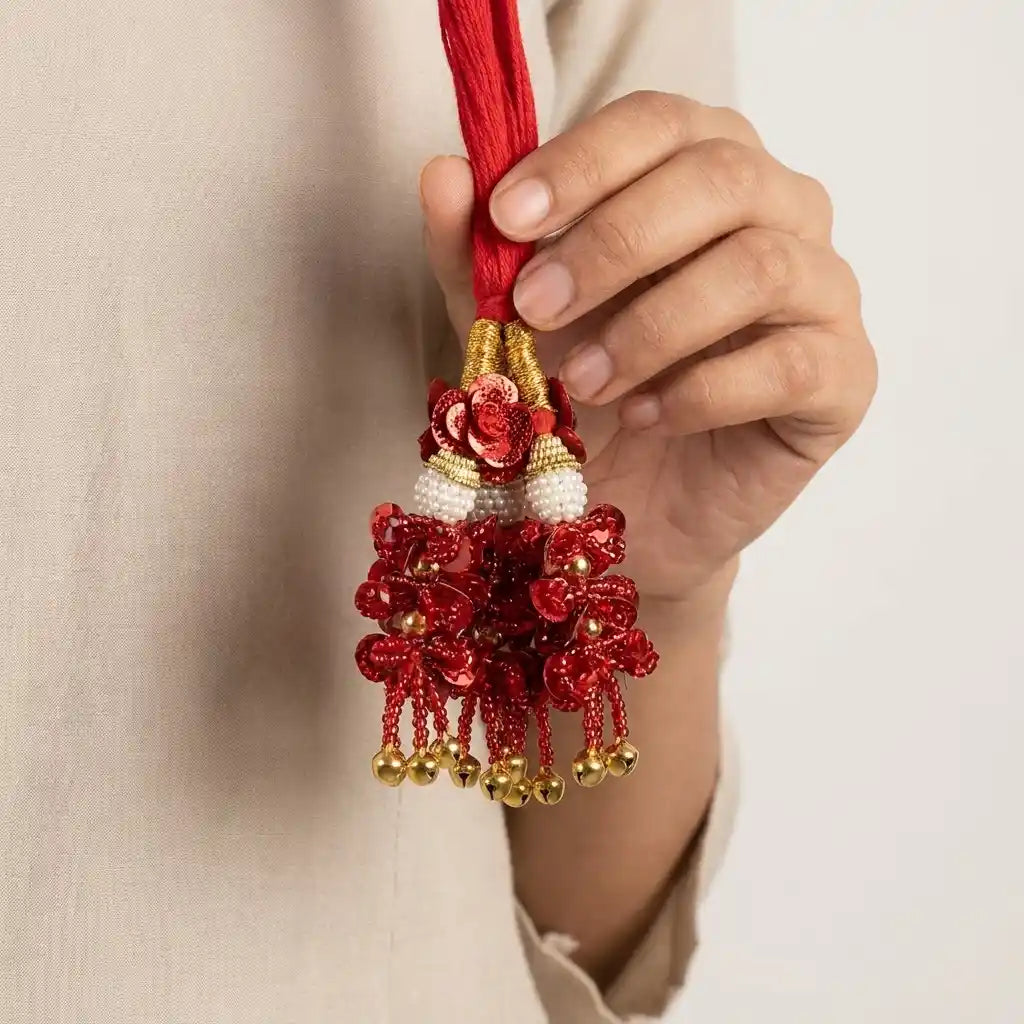 Traditional Red Lachha Dori for Hair