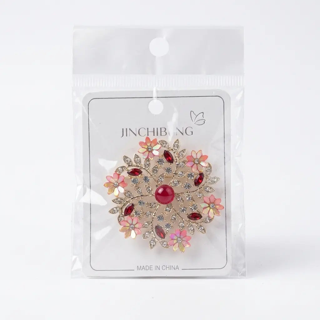 Floral Crystal Saree Pin