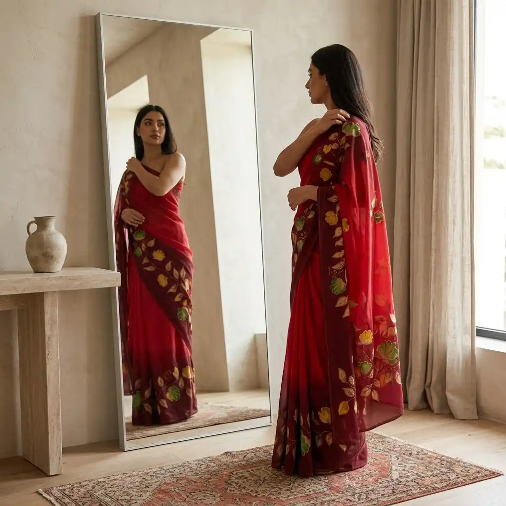 Floral Design Saree