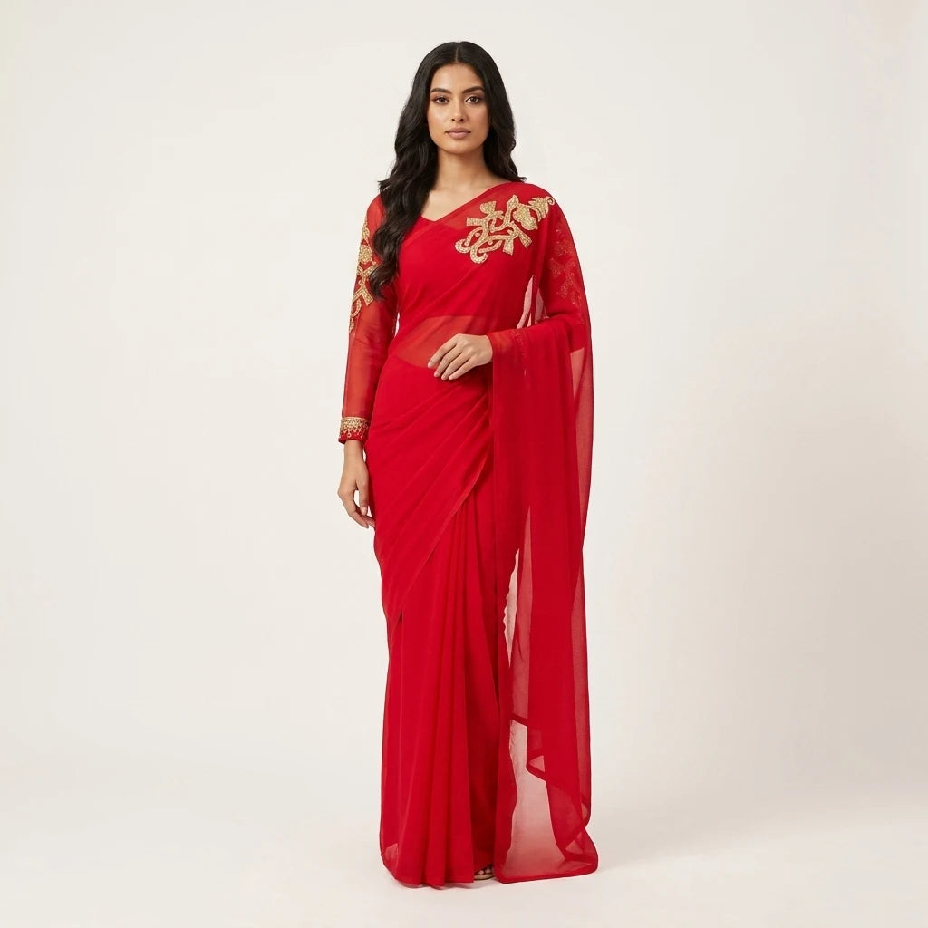 Ganesh Potey Work Saree