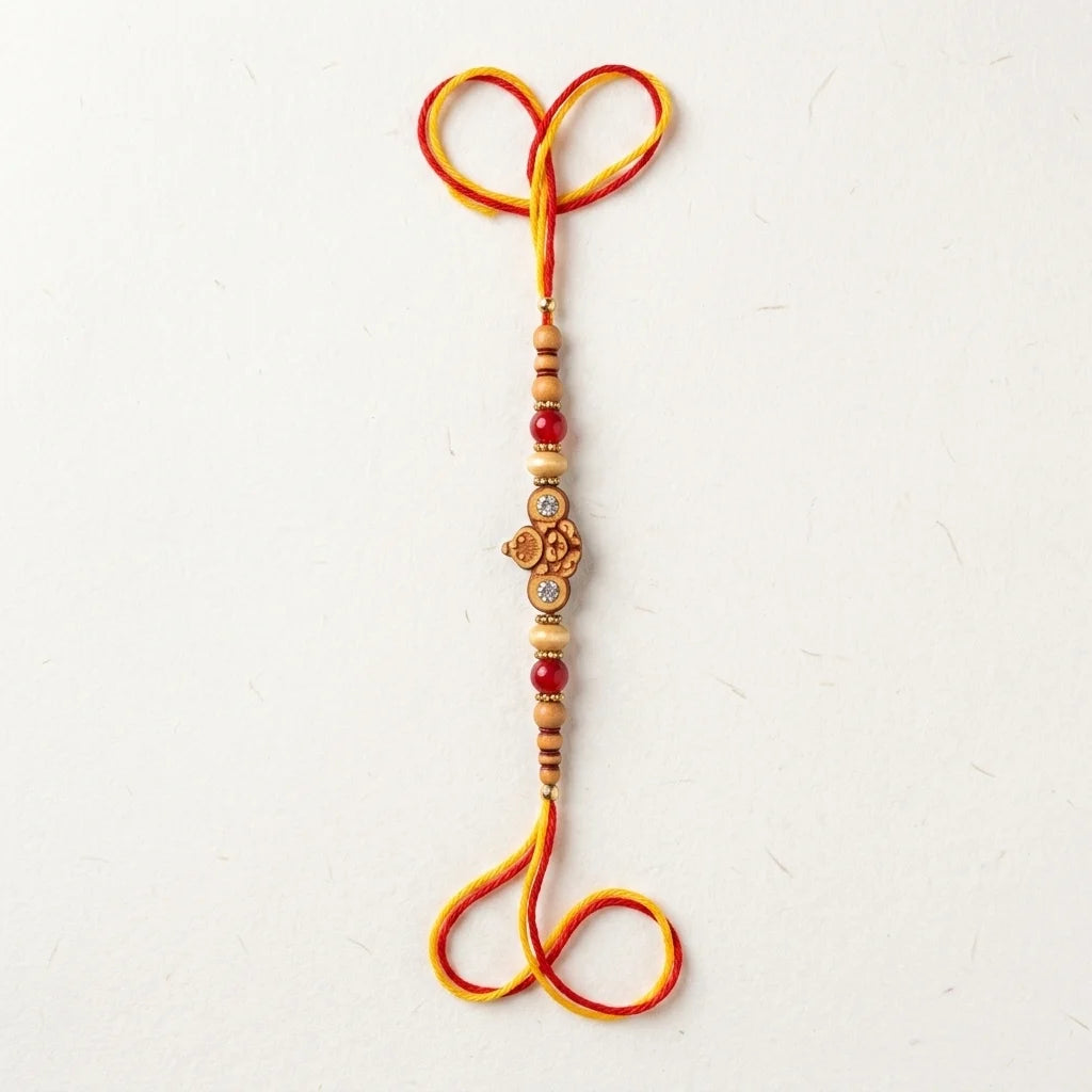 Traditional Red & Yellow Thread Rakhi