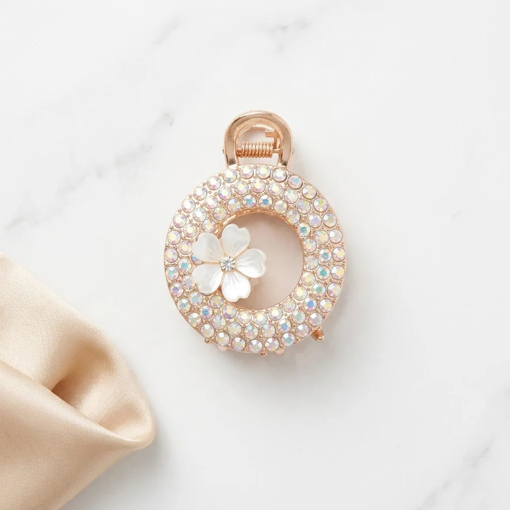 Crystal Rhinestone Circular Hair Clip