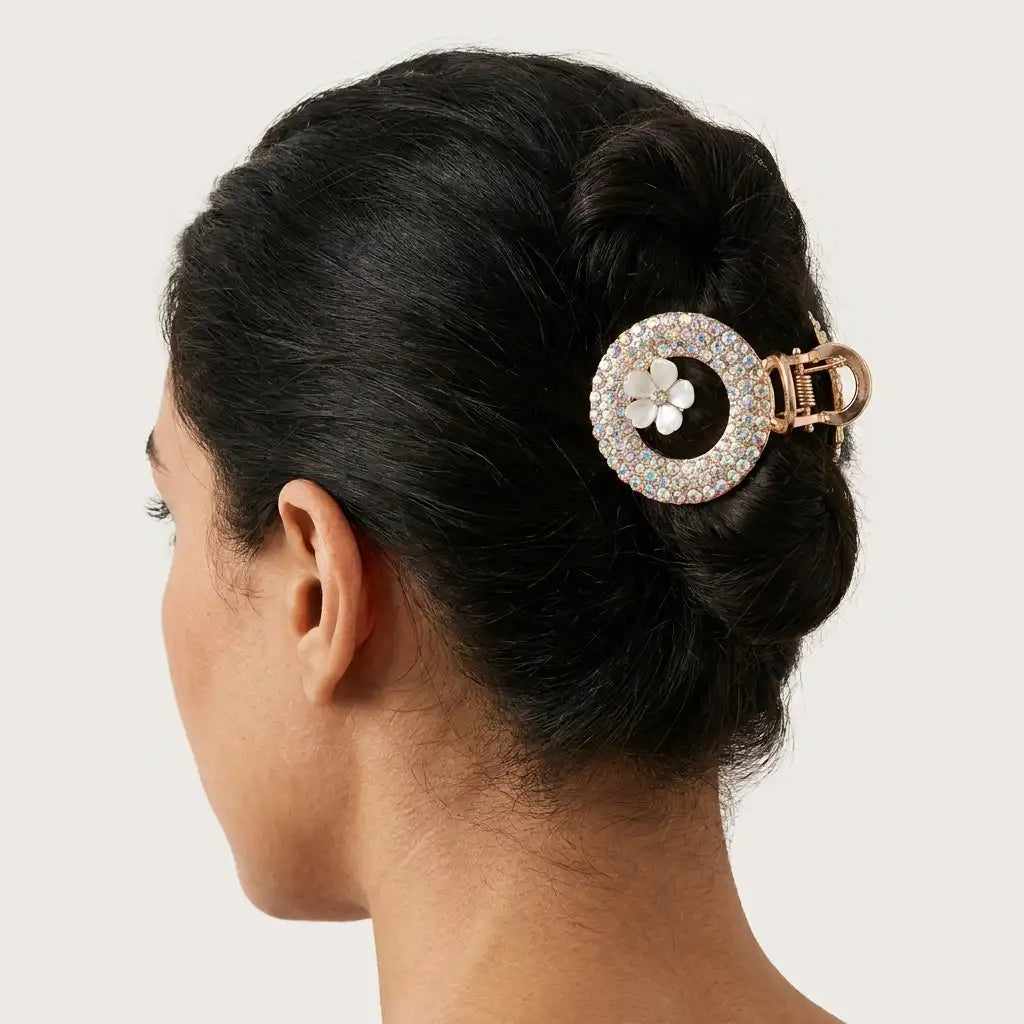 Crystal Rhinestone Circular Hair Clip