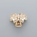 Double Floral Crystal Hair Clip