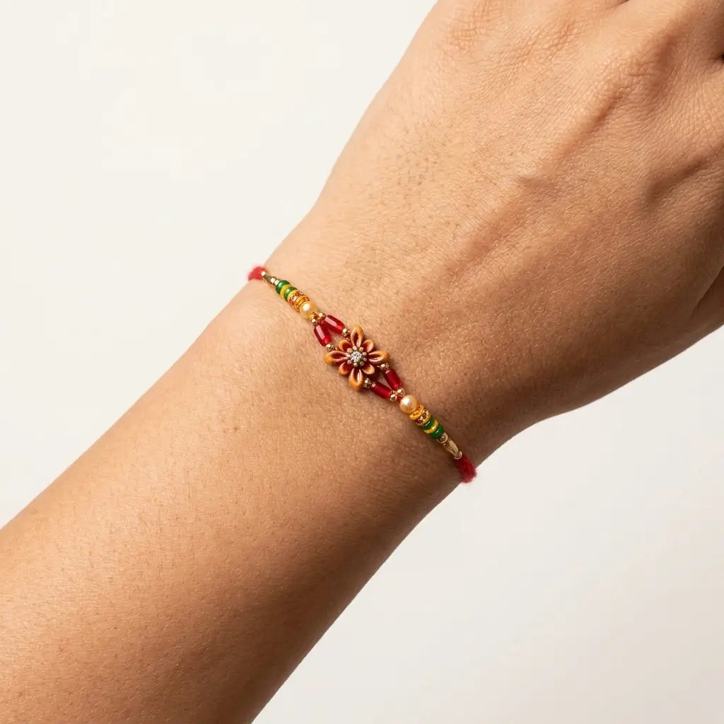 Handcrafted Floral Centerpiece Designer Rakhi