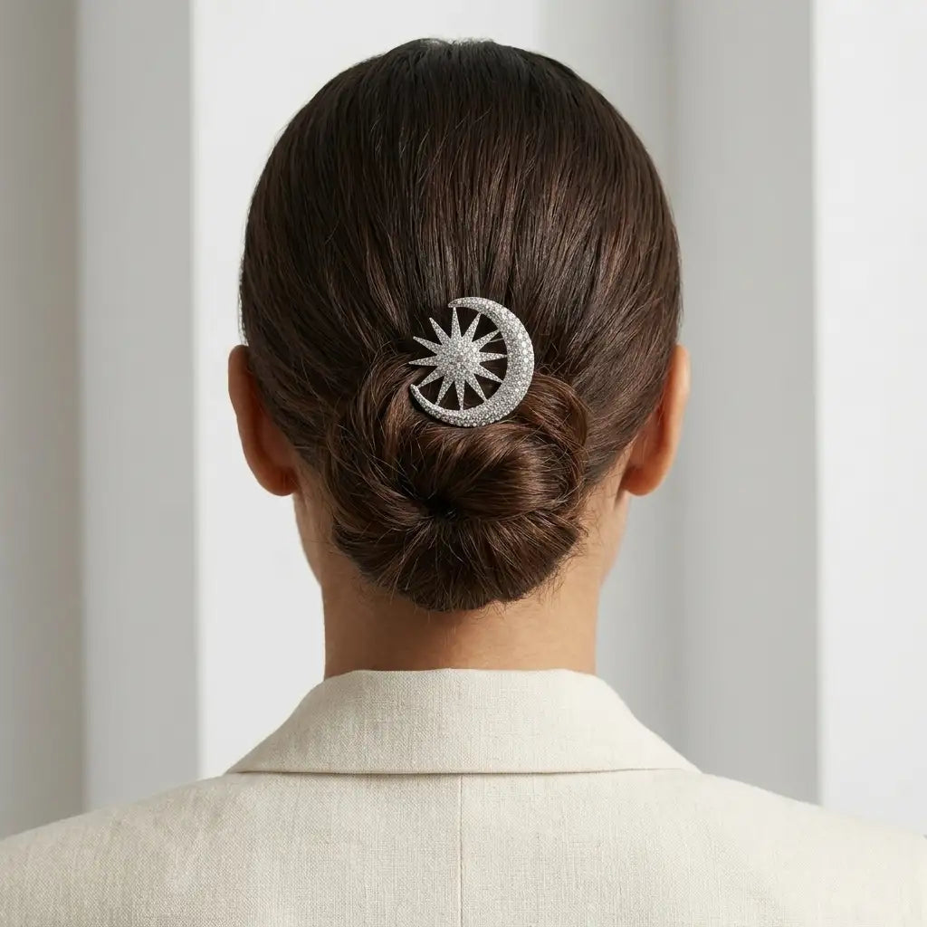 Celestial Sun and Moon Hair Clip