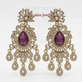 Purple Stone Statement Earrings