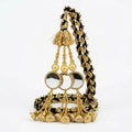 Traditional Golden Hair Lacha with Mirrors and Bells