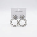 Silver-Plated Flower Earrings