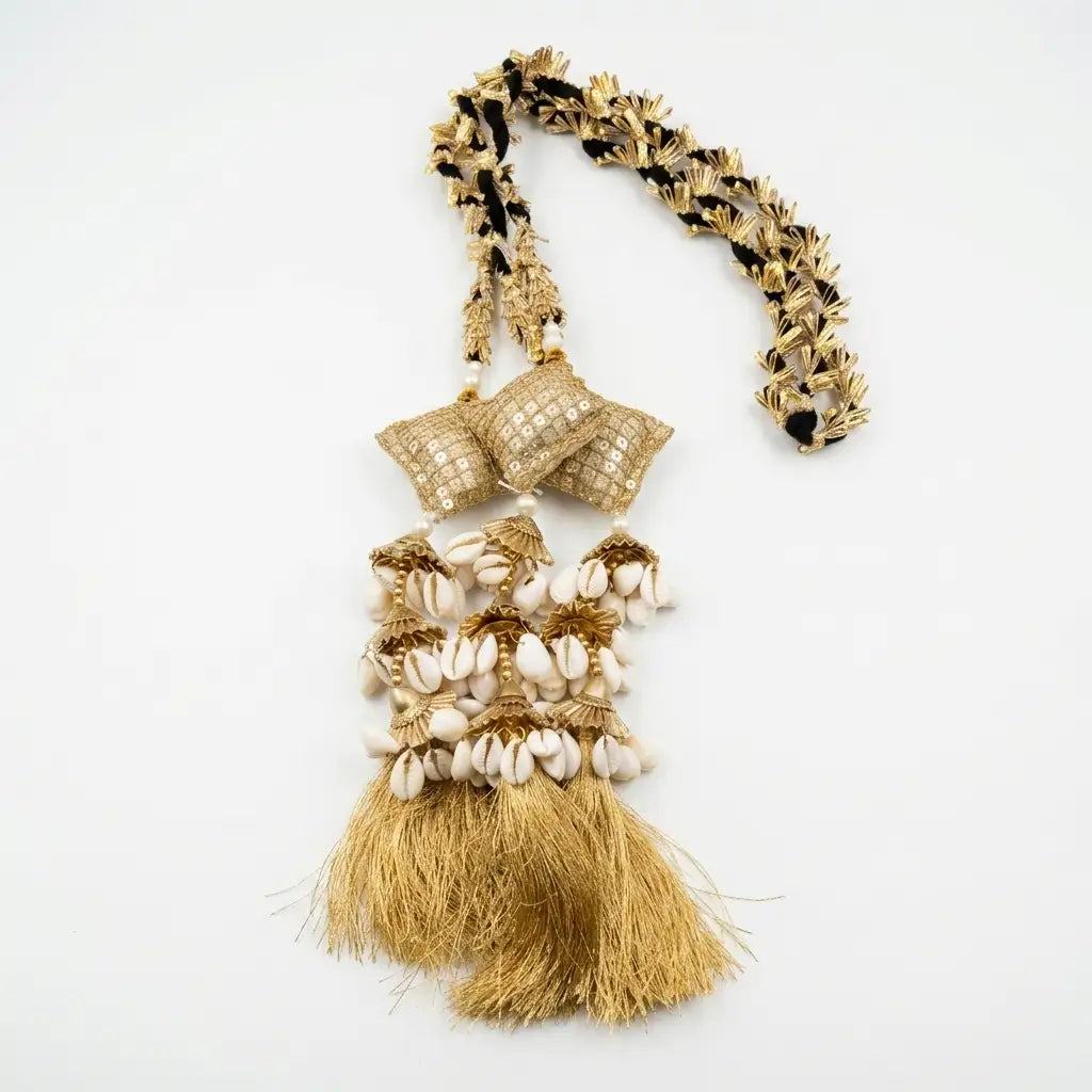 Traditional Golden Hair Lacha with Shells