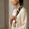 Traditional Gold Hair Lacha with Mirrors and Tassels