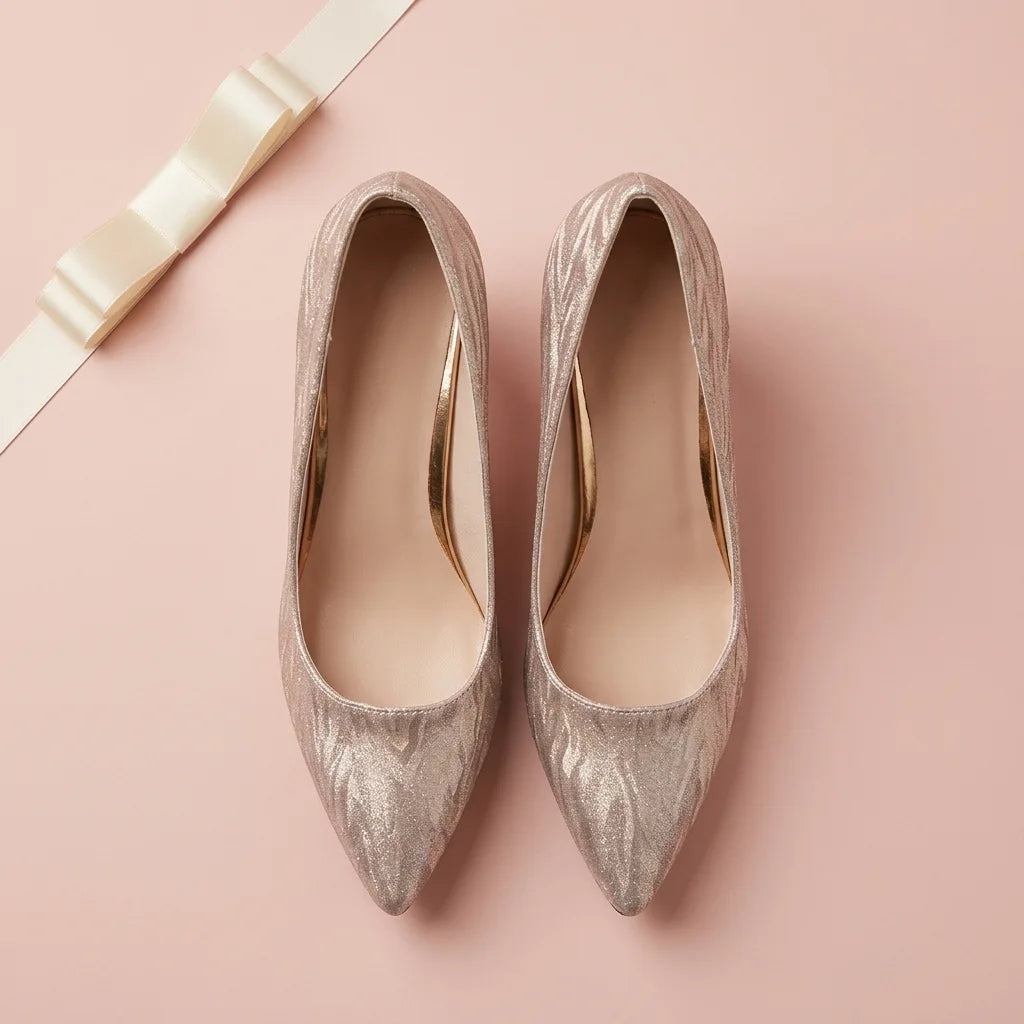 Party Wear Shimmer Heeled Shoes – Size 38