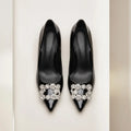 Rhinestone Party Heeled Shoes – Size 38