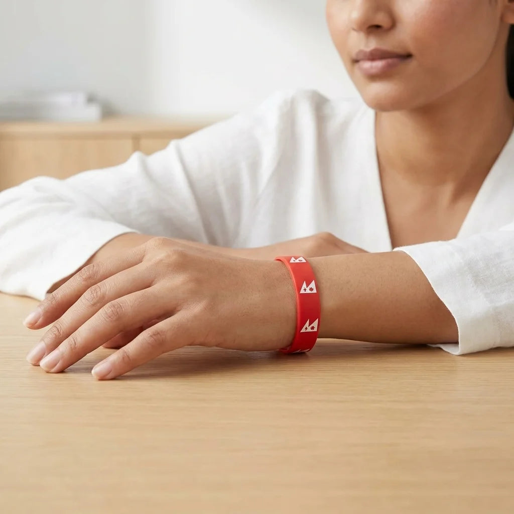 Nepali Flag Print Silicone Band