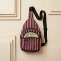 Unisex Himalayan Hemp Red Crossbody Bag