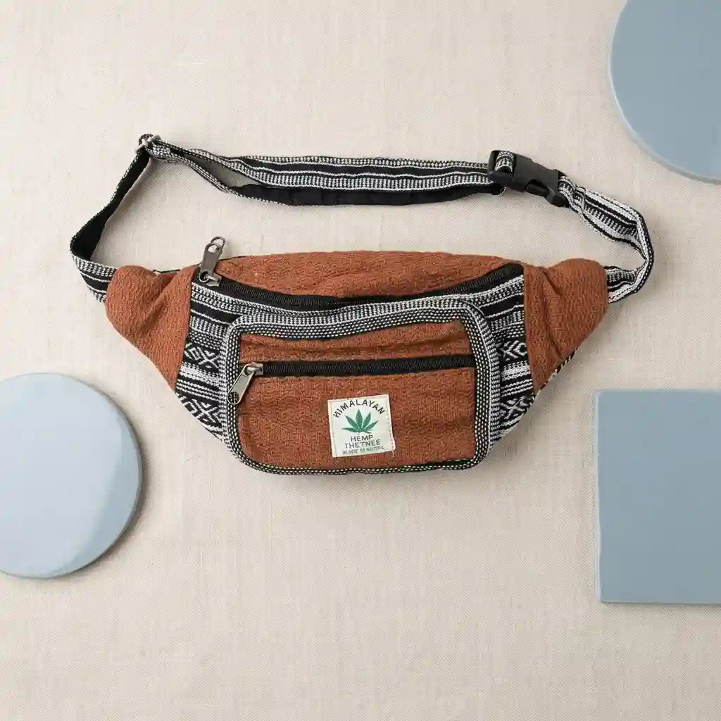 Unisex Himalayan Brown Multi-Pocket Waist Bag