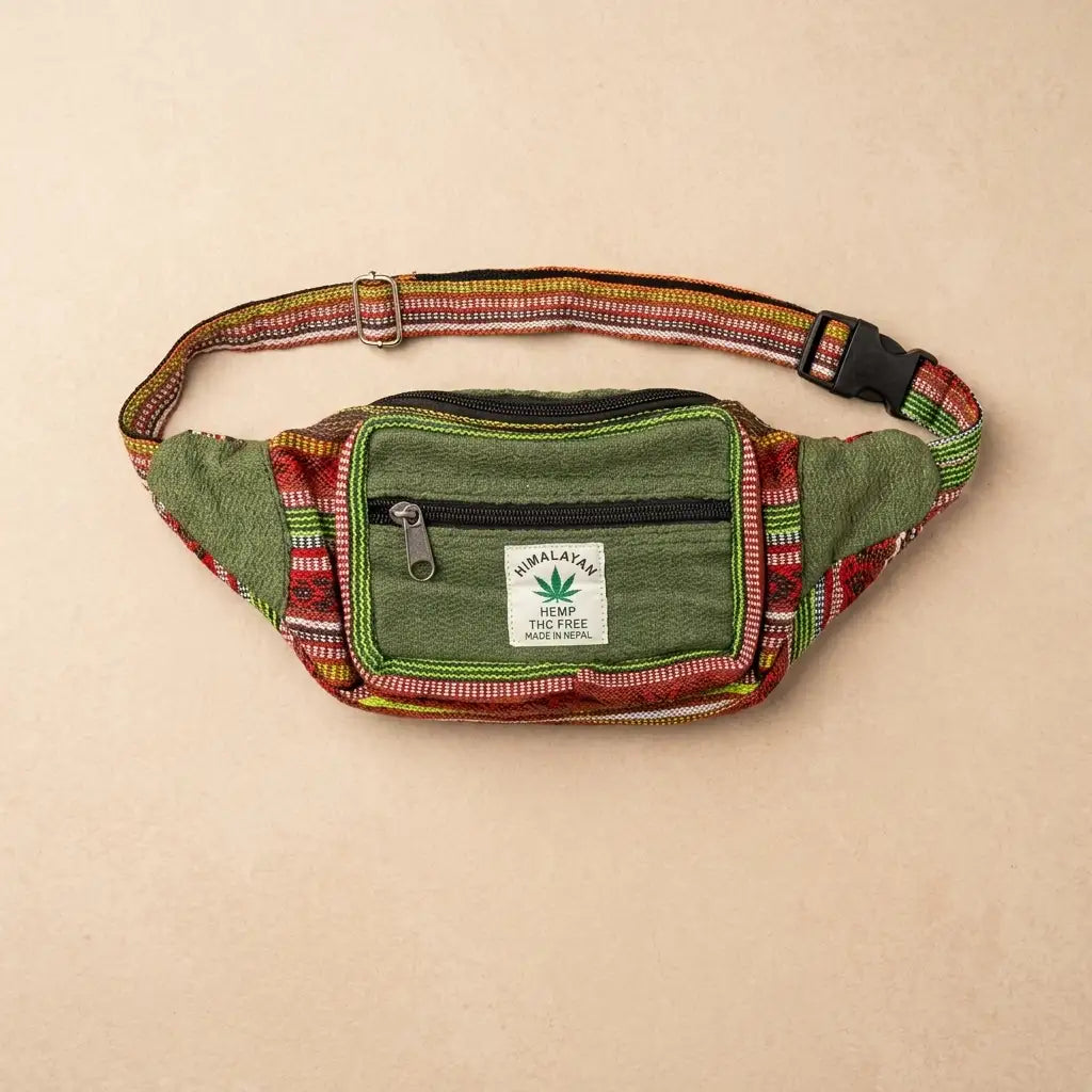 Unisex Himalayan Green Multi-Pocket Waist Bag