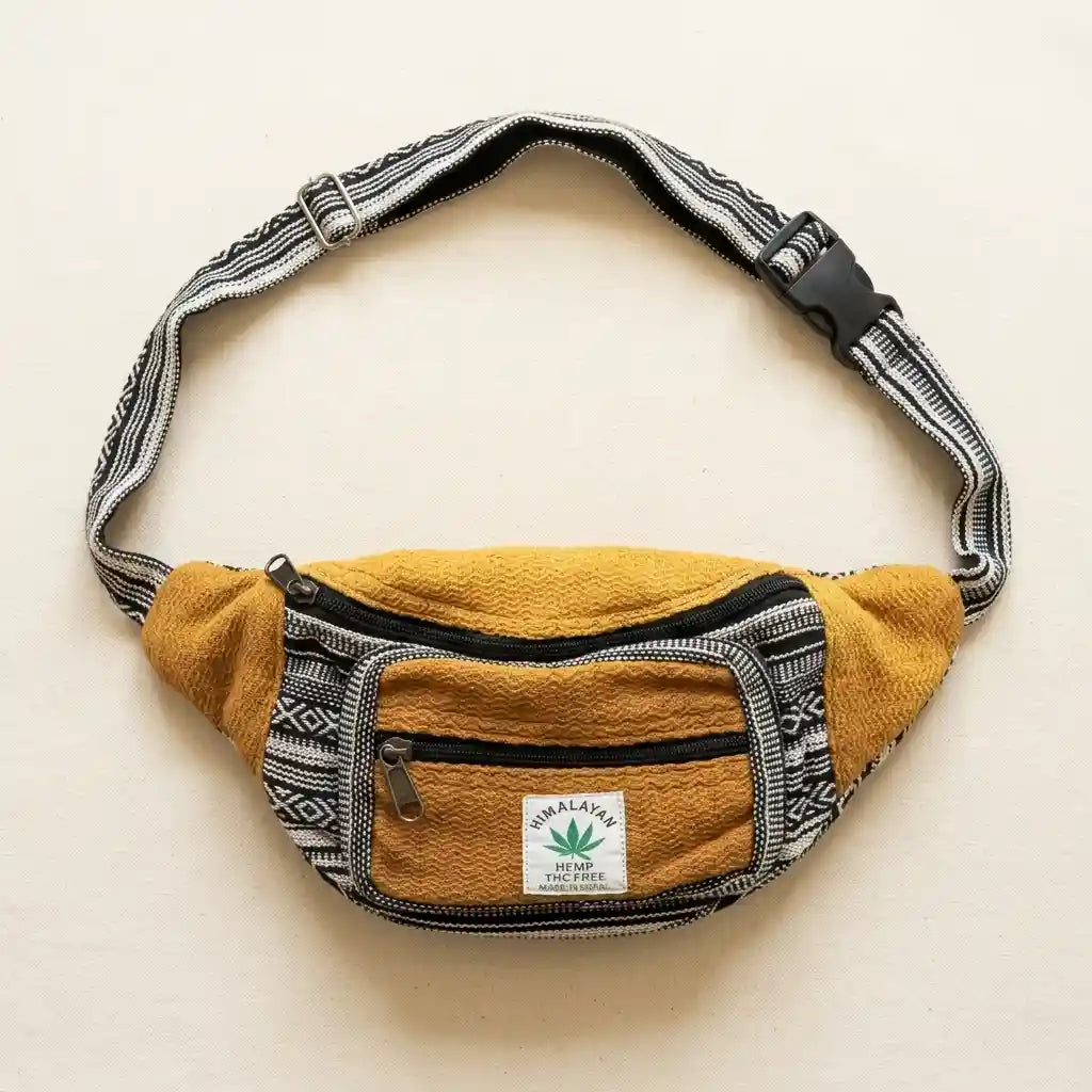 Unisex Himalayan Hemp Multi-Pocket Waist Bag