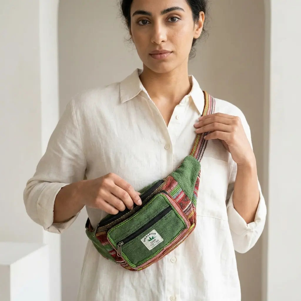 Unisex Himalayan Green Multi-Pocket Waist Bag