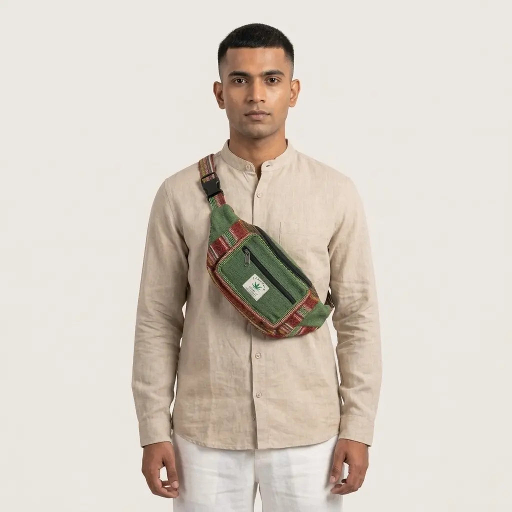 Unisex Himalayan Green Multi-Pocket Waist Bag