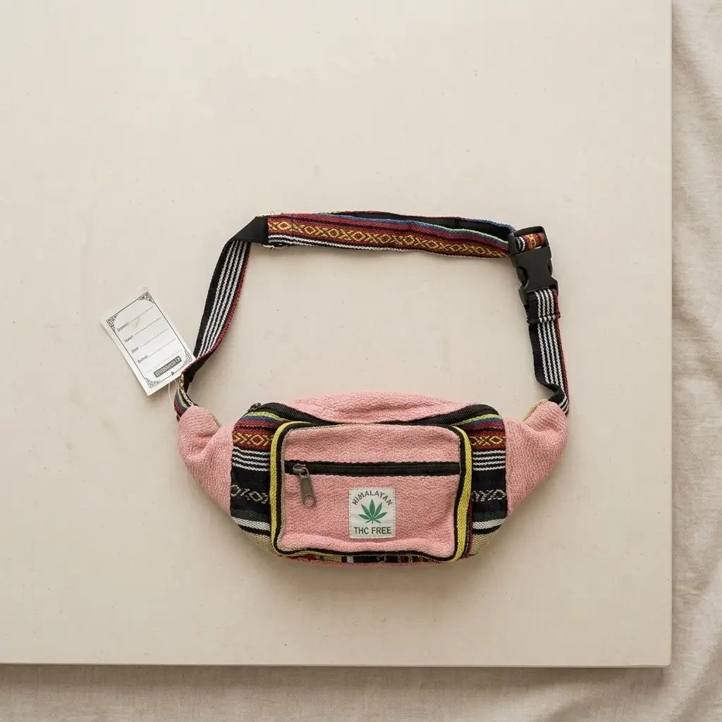 Unisex Himalayan Pink Multi-Pocket Waist Bag