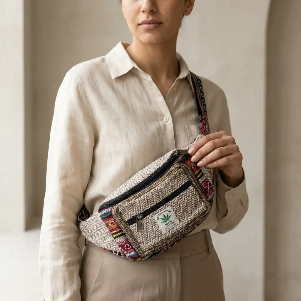 Himalayan Hemp Multi-Pocket Waist Bag – Unisex