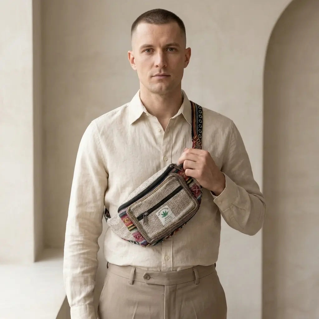 Himalayan Hemp Multi-Pocket Waist Bag – Unisex